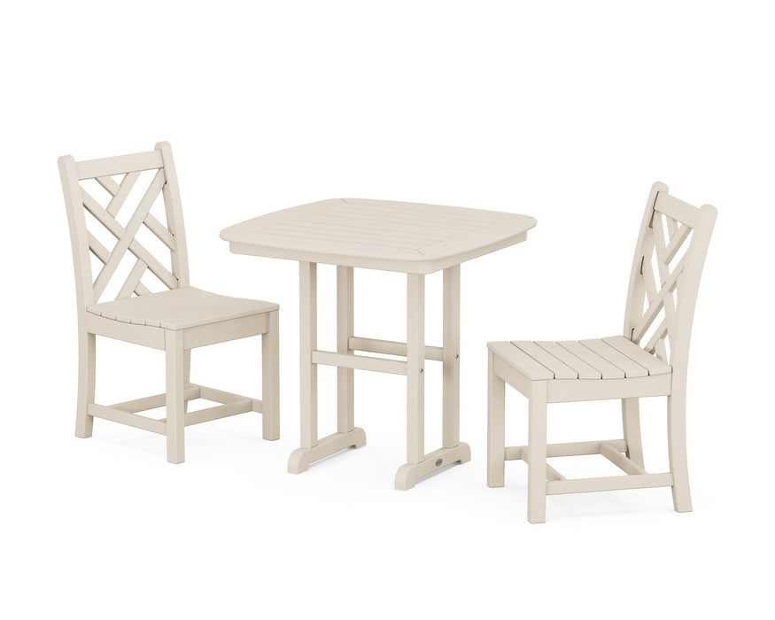 POLYWOOD Chippendale Side Chair 3-Piece Dining Set in Sand image