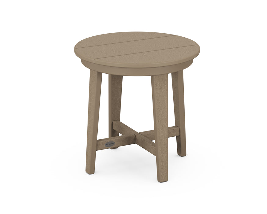 POLYWOOD Newport 19" Round End Table in Vintage Sahara image