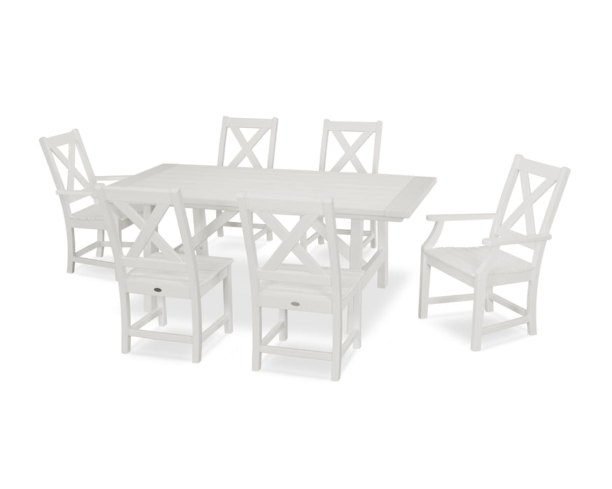 POLYWOOD Braxton 7-Piece Rustic Farmhouse Dining Set in White image