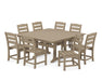 POLYWOOD Lakeside 9-Piece Farmhouse Trestle Dining Set in Vintage Sahara image