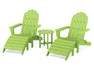 POLYWOOD Classic Oversized Adirondack 5-Piece Casual Set in Lime image