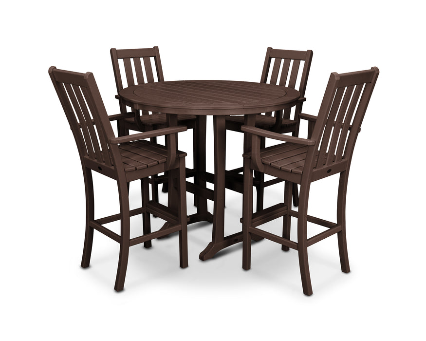 POLYWOOD Vineyard 5-Piece Bar Set in Mahogany