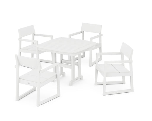 POLYWOOD EDGE 5-Piece Dining Set in White image