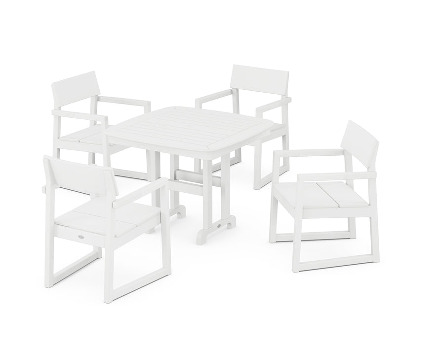 POLYWOOD EDGE 5-Piece Dining Set in White image