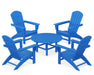 POLYWOOD Nautical 5-Piece Adirondack Chair Conversation Set in Pacific Blue image
