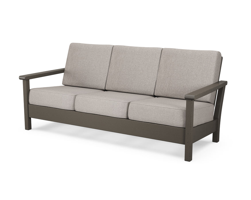 POLYWOOD Harbour Deep Seating Sofa in Vintage Coffee / Weathered Tweed image
