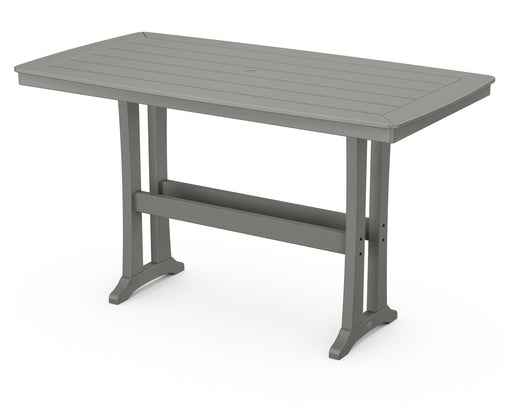 POLYWOOD Nautical Trestle 38" x 73" Bar Table in Slate Grey image