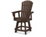 POLYWOOD Nautical Curveback Adirondack Swivel Counter Chair in Mahogany image