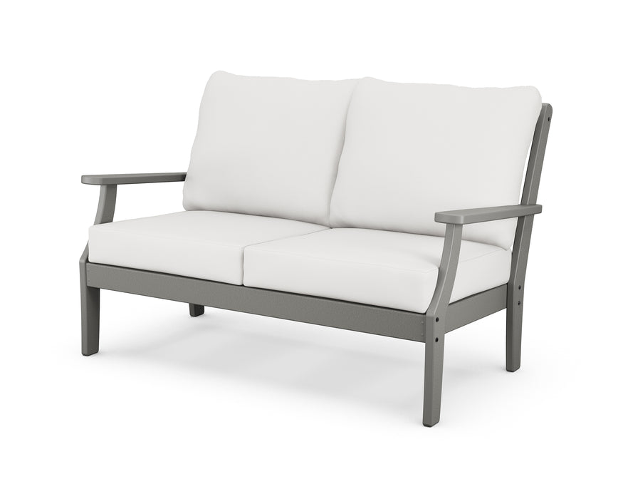 POLYWOOD Braxton Deep Seating Loveseat in Slate Grey / Natural Linen image