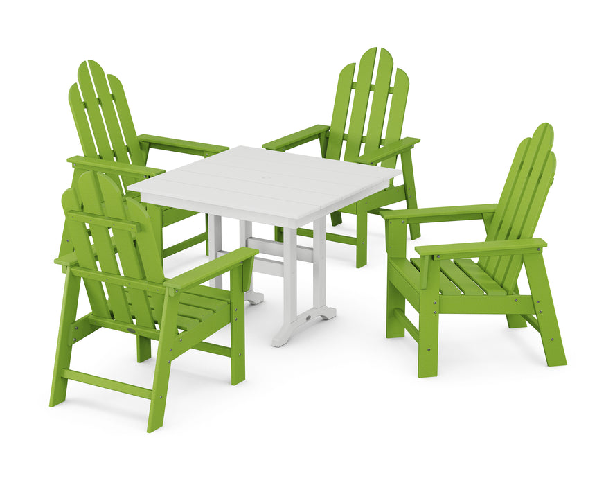 POLYWOOD Long Island 5-Piece Farmhouse Dining Set in Lime image