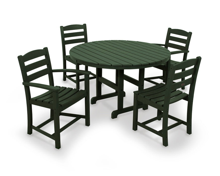 POLYWOOD La Casa Cafe 5-Piece Round Farmhouse Dining Set in Green