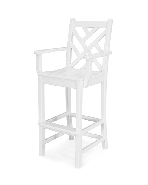 POLYWOOD Chippendale Bar Arm Chair in White image