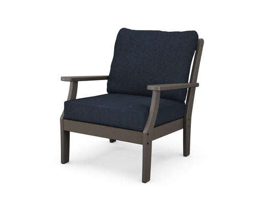 POLYWOOD Braxton Deep Seating Chair in Vintage Coffee / Marine Indigo image