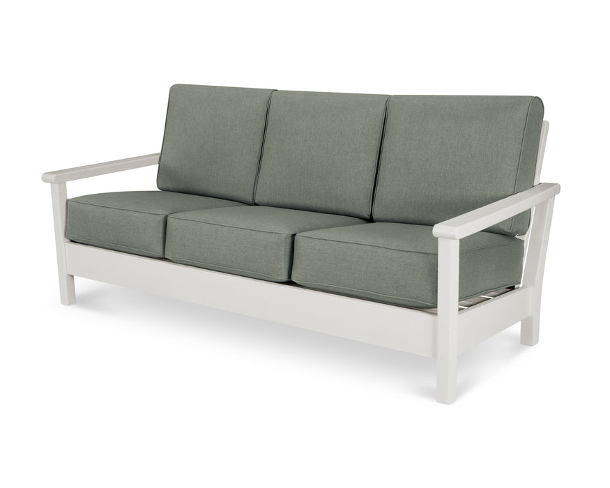 POLYWOOD Harbour Deep Seating Sofa in Vintage White / Cast Sage image
