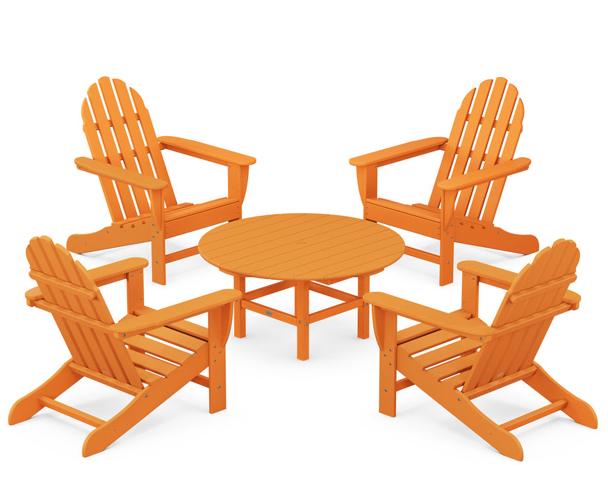 POLYWOOD Classic Adirondack 5-Piece Conversation Set in Tangerine image