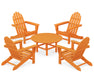 POLYWOOD Classic Adirondack 5-Piece Conversation Set in Tangerine image