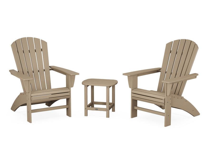 POLYWOOD Nautical 3-Piece Curveback Adirondack Set in Vintage Sahara image