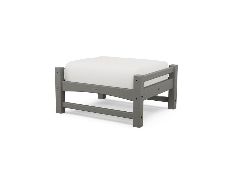 POLYWOOD Club Ottoman in Slate Grey / Natural Linen