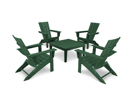 POLYWOOD Quattro 5-Piece Conversation Set in Green image