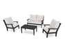 POLYWOOD Braxton 4-Piece Deep Seating Chair Set in Black / Bird's Eye image