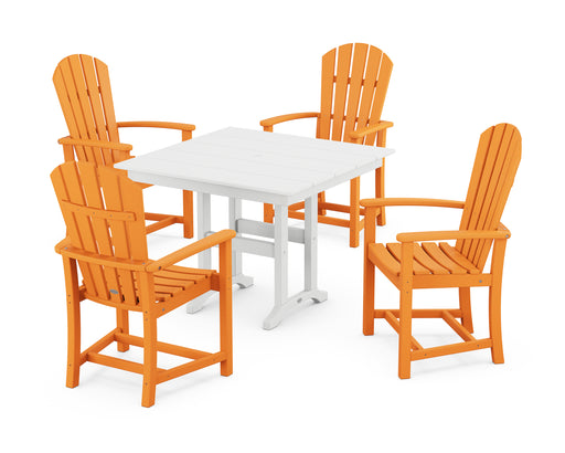 POLYWOOD Palm Coast 5-Piece Farmhouse Dining Set in Tangerine image