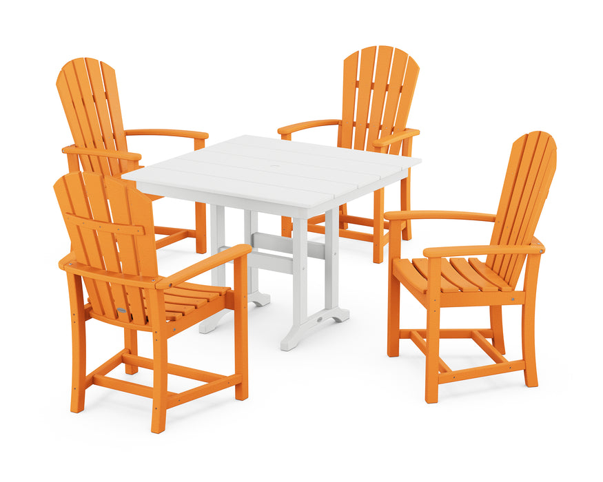 POLYWOOD Palm Coast 5-Piece Farmhouse Dining Set in Tangerine image