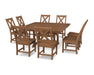 POLYWOOD Braxton 9-Piece Nautical Trestle Dining Set in Teak image