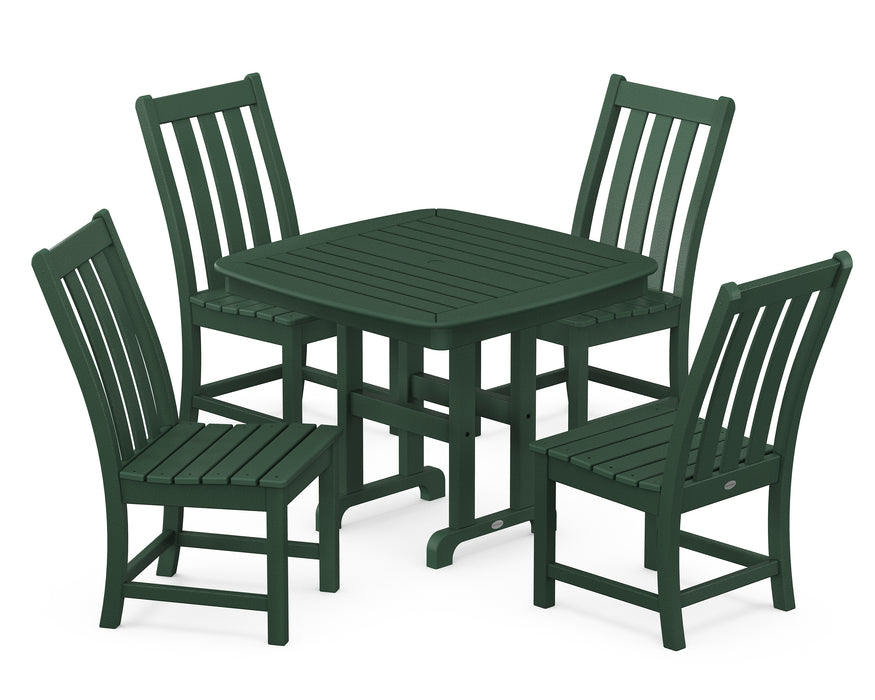 POLYWOOD Vineyard 5-Piece Side Chair Dining Set in Green