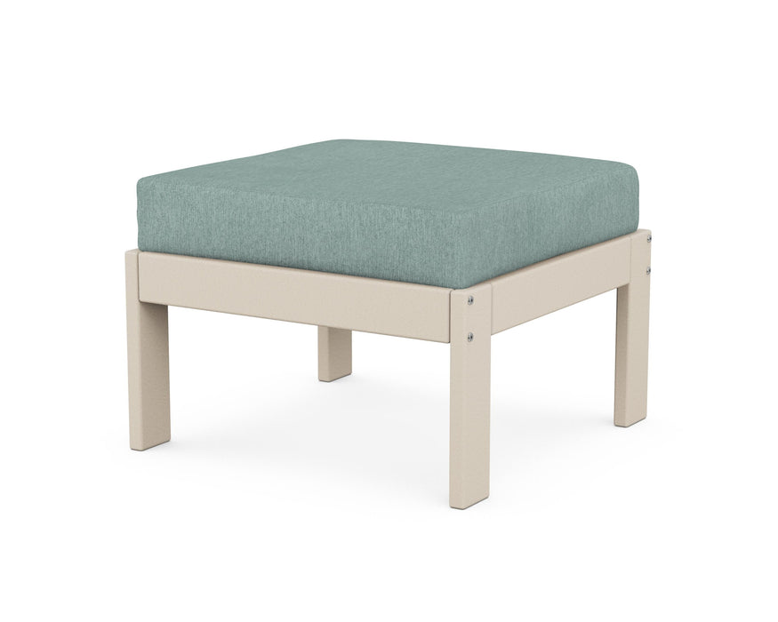 POLYWOOD Vineyard Modular Ottoman in Sand / Glacier Spa