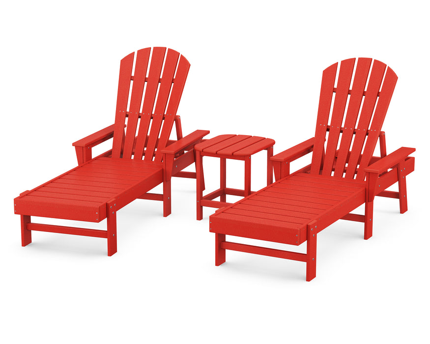 POLYWOOD South Beach Chaise 3-Piece Set in Sunset Red image