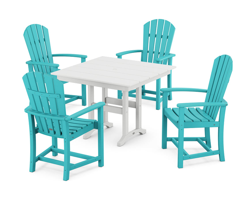 POLYWOOD Palm Coast 5-Piece Farmhouse Dining Set in Aruba image