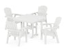 POLYWOOD Seashell Chair 5-Piece Farmhouse Dining Set in White image