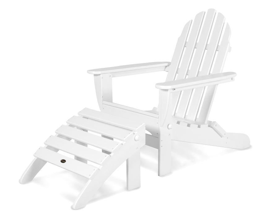 POLYWOOD Classic Adirondack 2-Piece Set in White