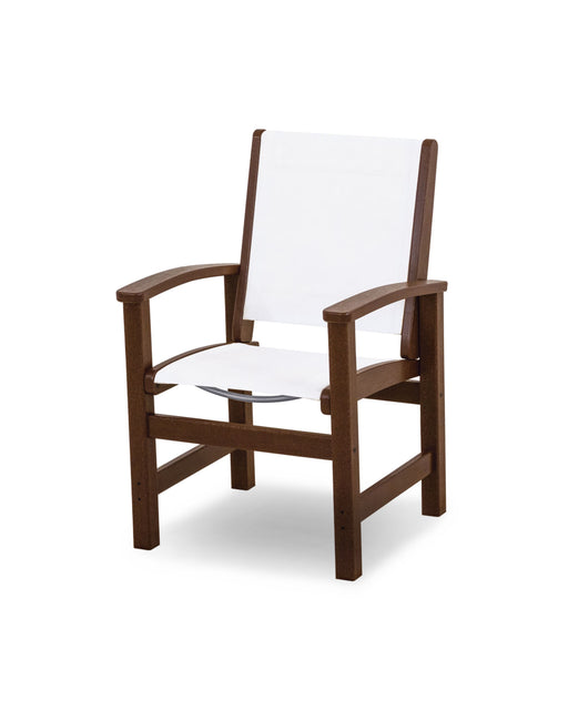 POLYWOOD Coastal Dining Chair in Mahogany / White Sling image