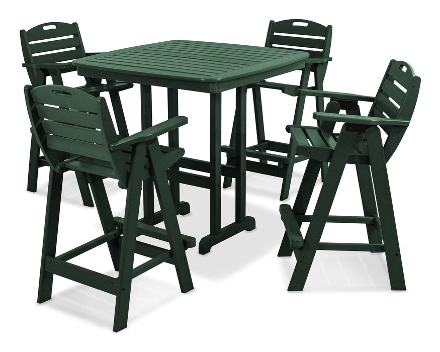 POLYWOOD Nautical 5-Piece Bar Set in Green image