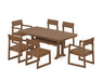 POLYWOOD EDGE 7-Piece Dining Set with Trestle Legs in Teak image