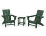 POLYWOOD Modern 3-Piece Adirondack Set with Long Island 18" Side Table in Green image