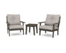 POLYWOOD Lakeside 3-Piece Deep Seating Chair Set in Vintage Coffee / Weathered Tweed image