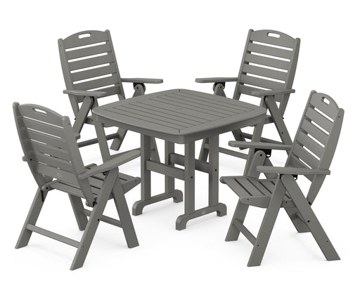 POLYWOOD Nautical Highback Chair 5-Piece Dining Set in Slate Grey image