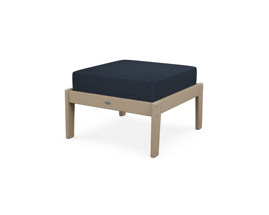 POLYWOOD Lakeside Deep Seating Ottoman in Vintage Sahara / Marine Indigo image