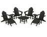 POLYWOOD Long Island Adirondack 9-Piece Conversation Group in Black image