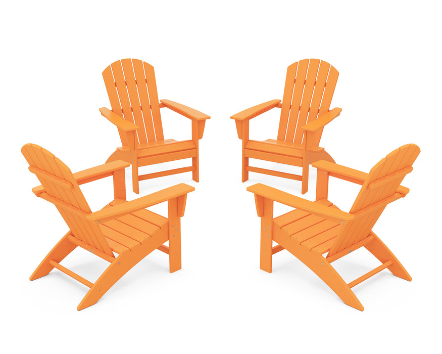 POLYWOOD Nautical 4-Piece Adirondack Conversation Set in Tangerine image