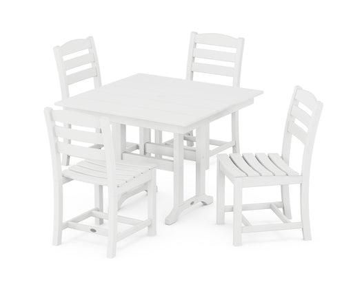 POLYWOOD La Casa Cafe Side Chair 5-Piece Farmhouse Dining Set in White image