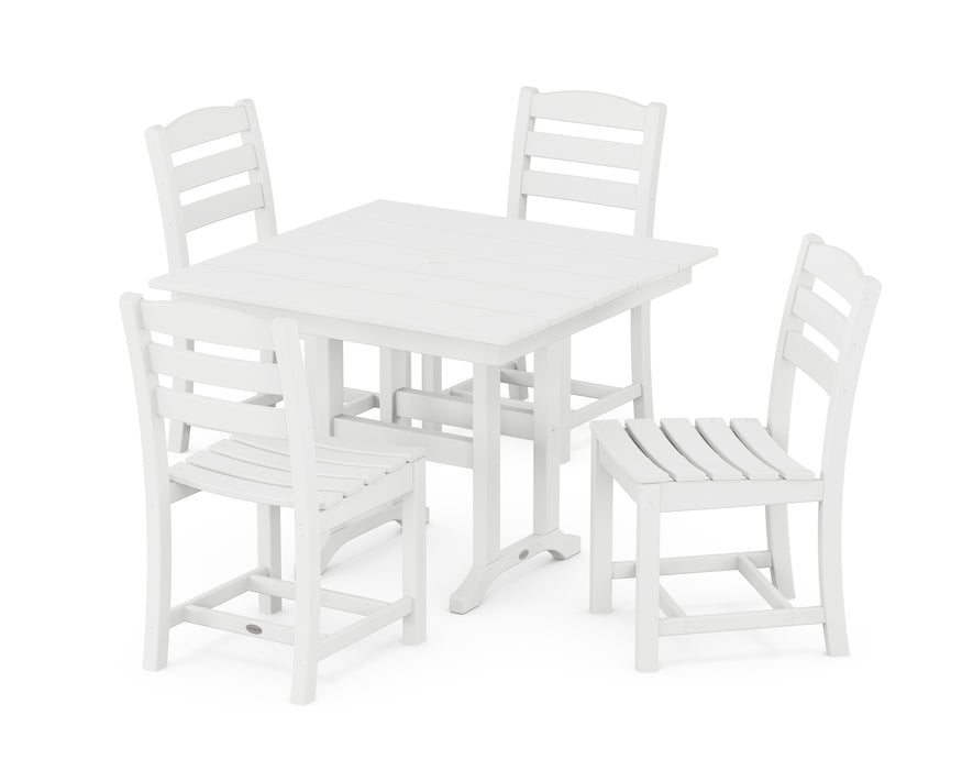 POLYWOOD La Casa Cafe Side Chair 5-Piece Farmhouse Dining Set in White image