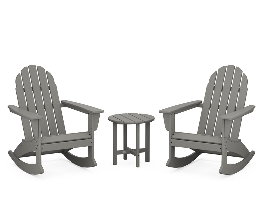 POLYWOOD Vineyard 3-Piece Adirondack Rocking Chair Set in Slate Grey image