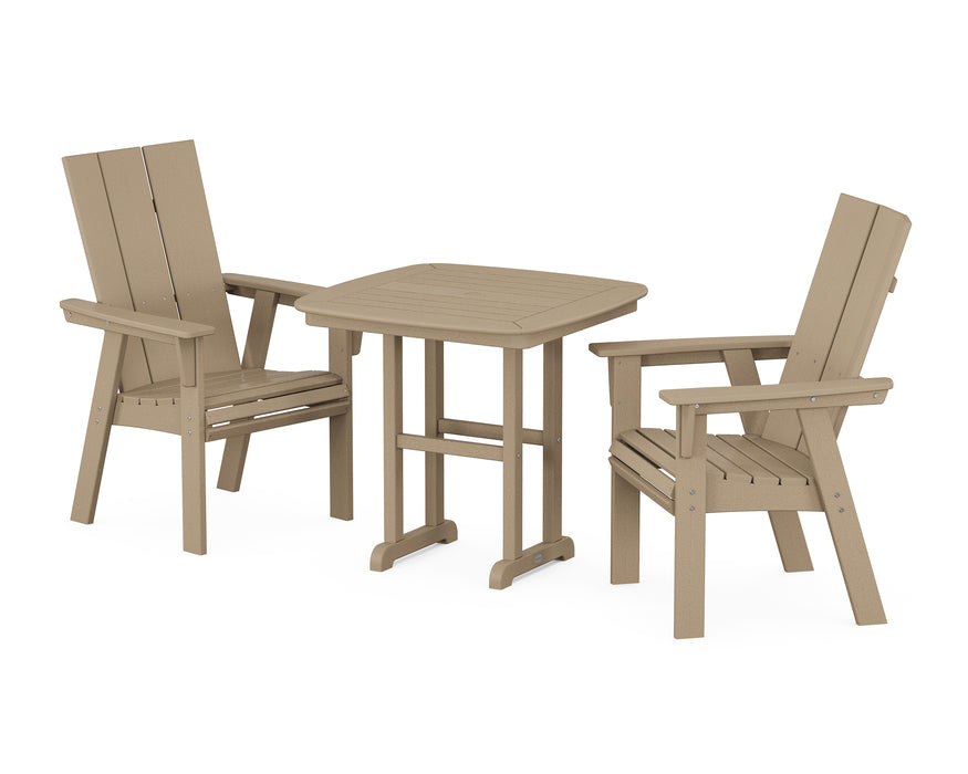 POLYWOOD Modern Adirondack 3-Piece Dining Set in Vintage Sahara image