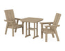 POLYWOOD Modern Adirondack 3-Piece Dining Set in Vintage Sahara image