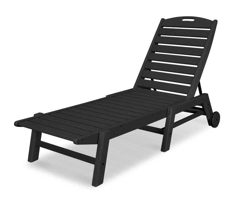 POLYWOOD Nautical Chaise with Wheels in Black image