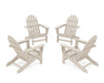 POLYWOOD 4-Piece Classic Adirondack Conversation Set in Sand image