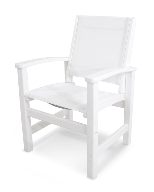 POLYWOOD Coastal Dining Chair in White / White Sling image